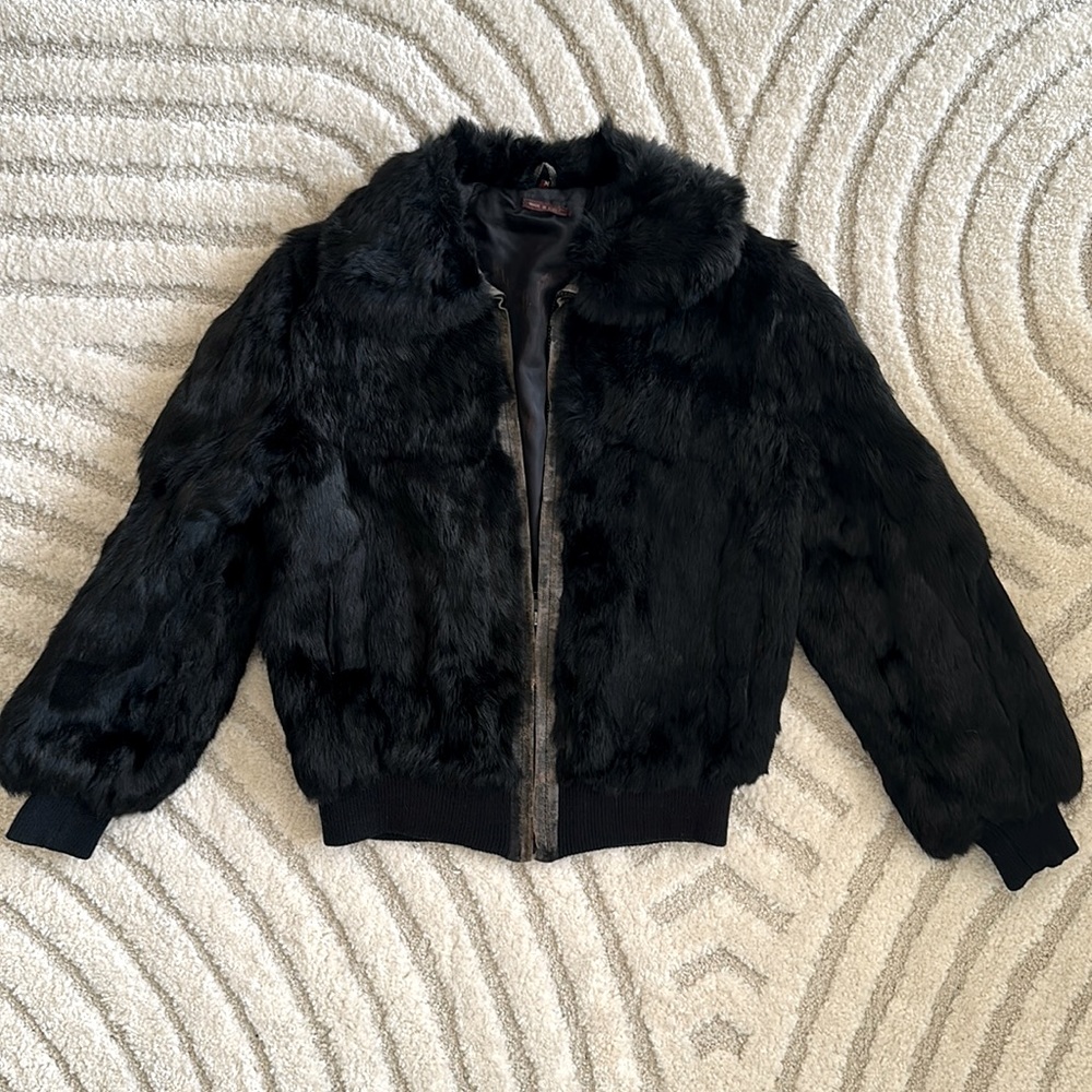 100% vintage rabbit fur coat